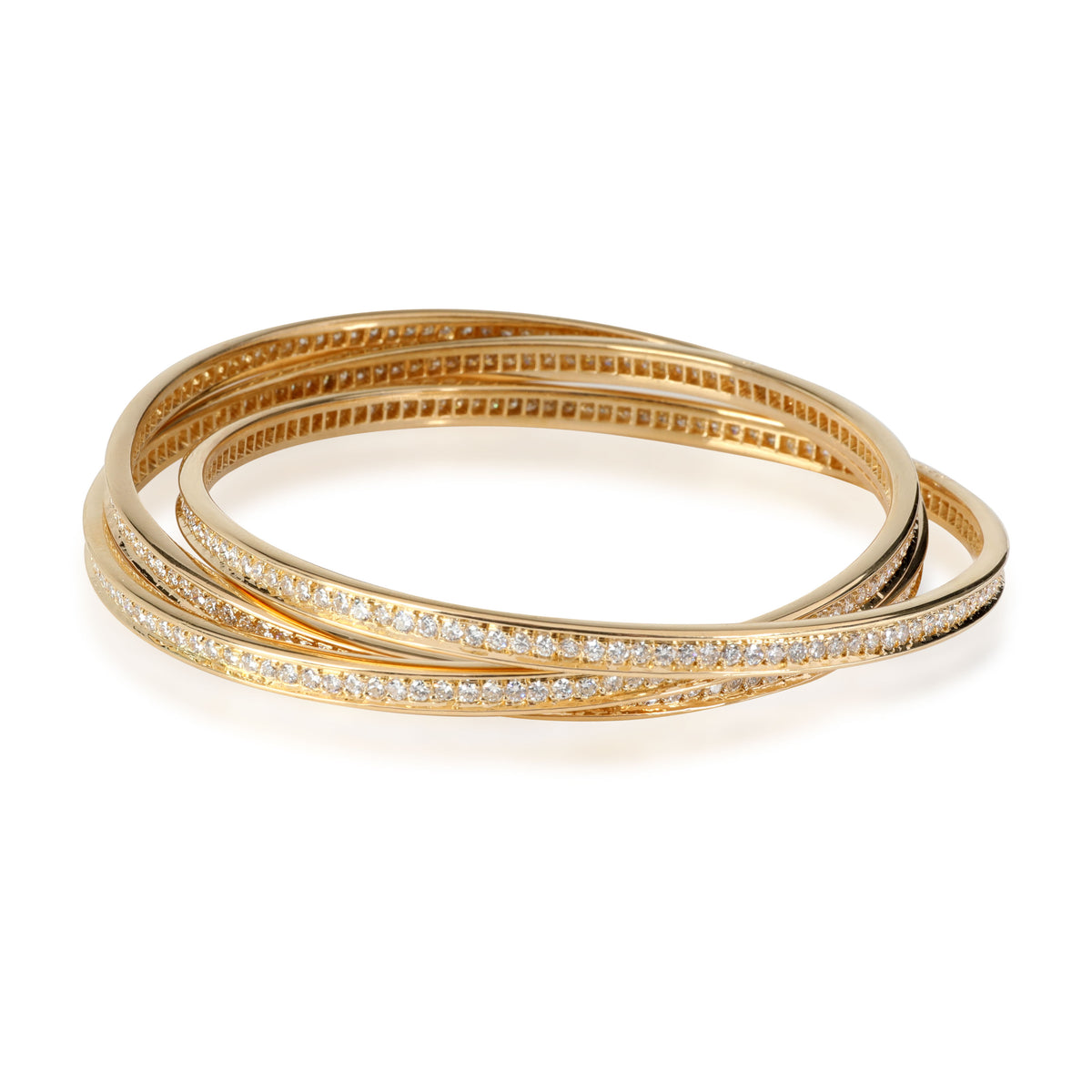 Cartier Trinity Diamond Bangle in 18K Yellow Gold