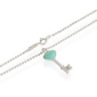 Tiffany & Co. Blue Enamel Heart Keys Pendant in Sterling Silver