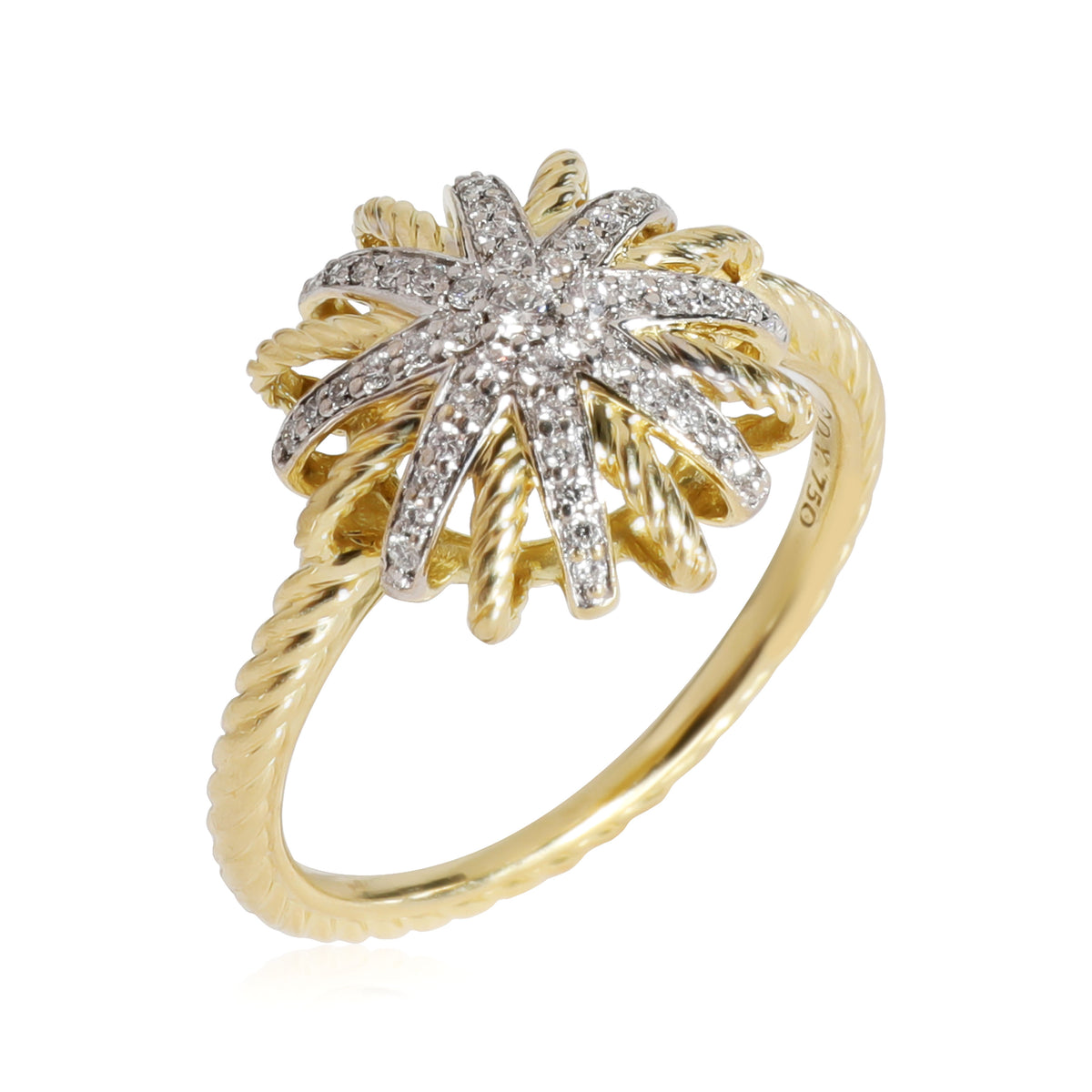 David Yurman Starburst Diamond Ring in 18K Yellow Gold 0.17 CTW