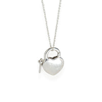 Tiffany & Co. Heart Padlock with Key Pendant in  Sterling Silver