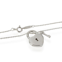 Tiffany & Co. Heart Padlock with Key Pendant in  Sterling Silver