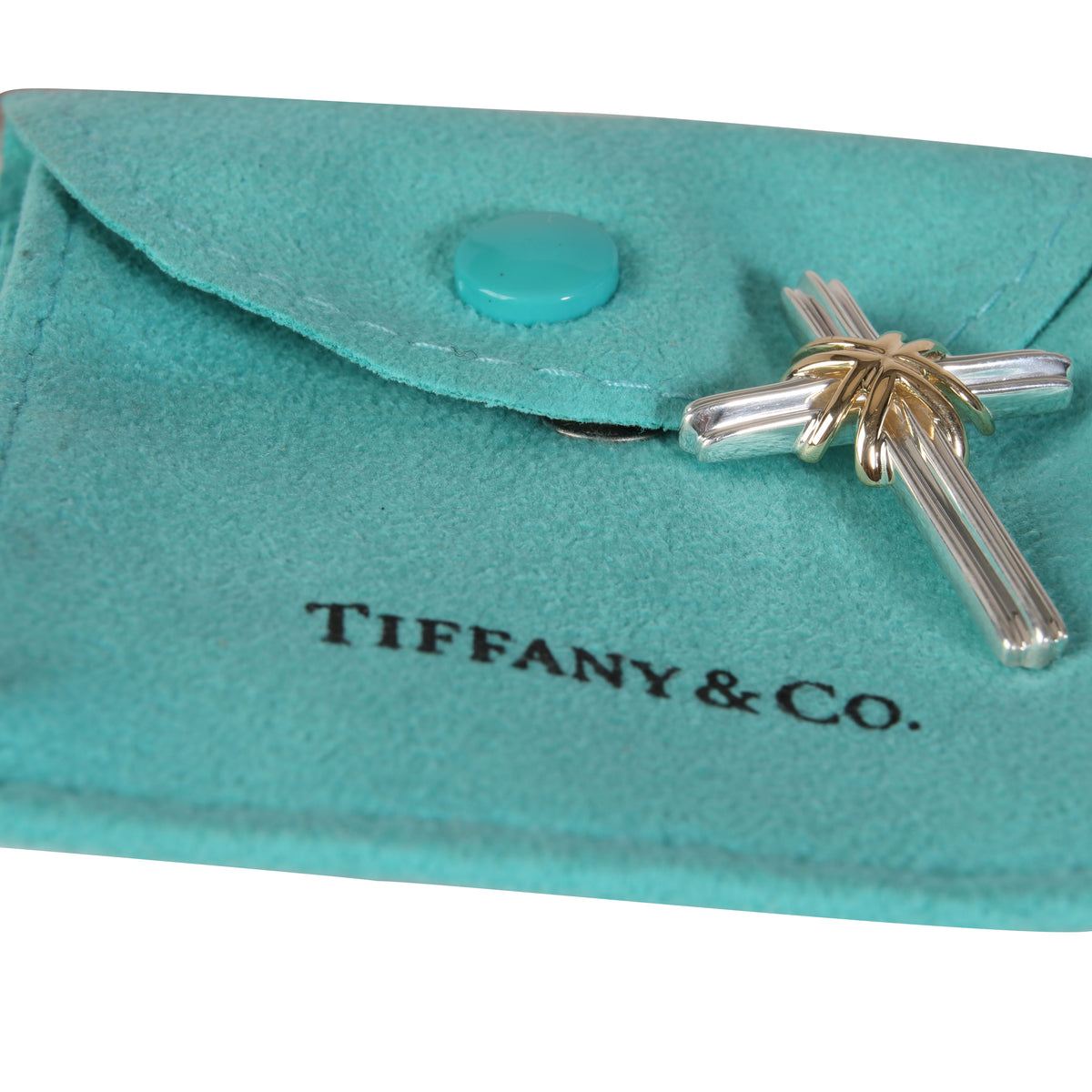 Tiffany & Co. Cross Pendant in 18k Sterling/Gold