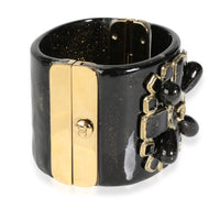 Chanel 	 CC Gripoix Cuff Bracelet with Embellished Resin