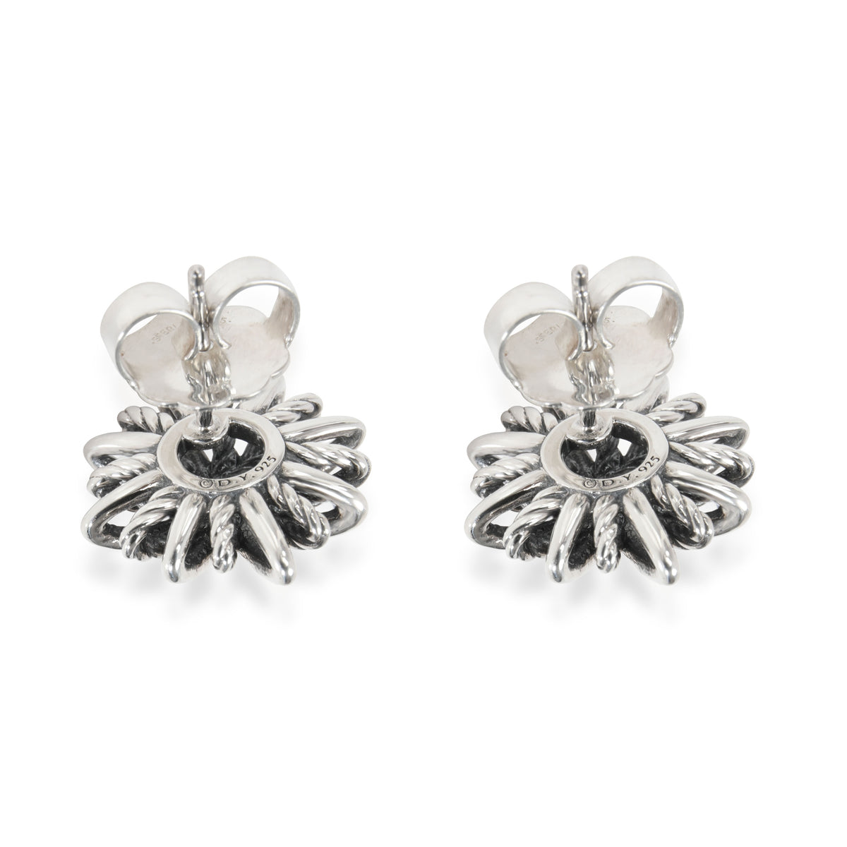 David Yurman Starburst Diamond Earrings in  Sterling Silver 0.39 CTW