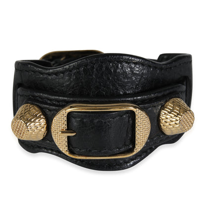 Balenciaga Arena Classic Leather Bracelet in Black