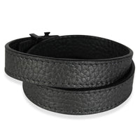 Louis Vuitton LV Initiales Black Leather Wrap Bracelet