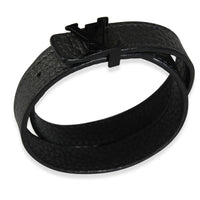 Louis Vuitton LV Initiales Black Leather Wrap Bracelet