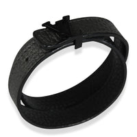 Louis Vuitton LV Initiales Black Leather Wrap Bracelet