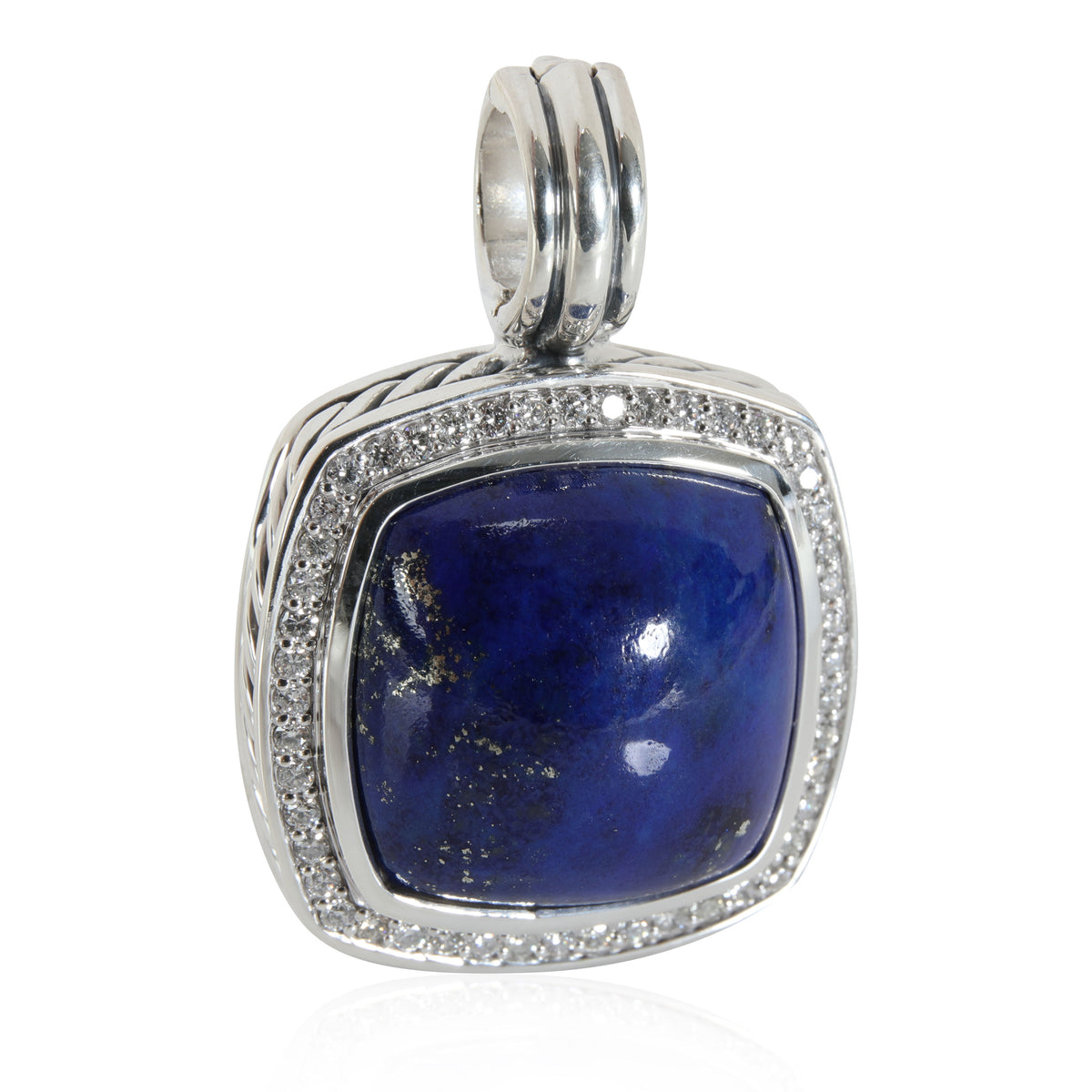 David Yurman Albion Lapis Lazuli Diamond Pendant in  Sterling Silver Blue 0.46 C