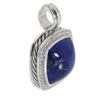 David Yurman Albion Lapis Lazuli Diamond Pendant in  Sterling Silver Blue 0.46 C