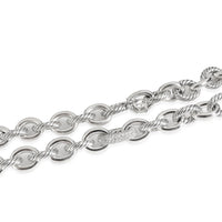 David Yurman Large Oval Link Diamond Necklace in  Sterling Silver 0.80 CTW