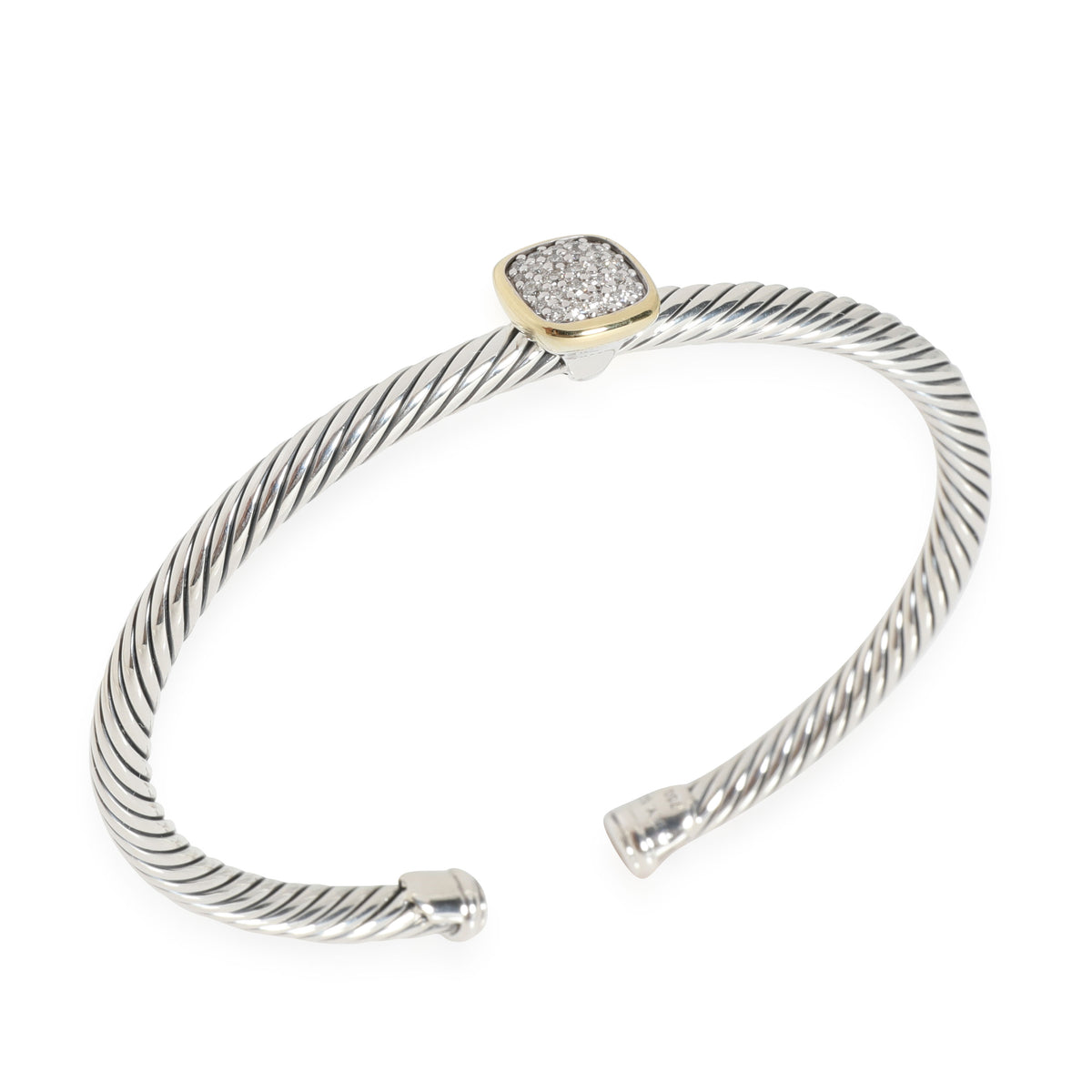 David Yurman Noblesse Diamond Cuff in 18K Yellow Gold/Sterling Silver 0.15 CTW