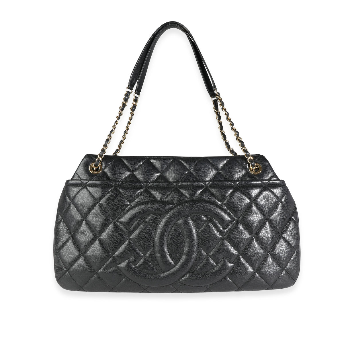 Chanel Black Caviar Leather Large Shopping Tote