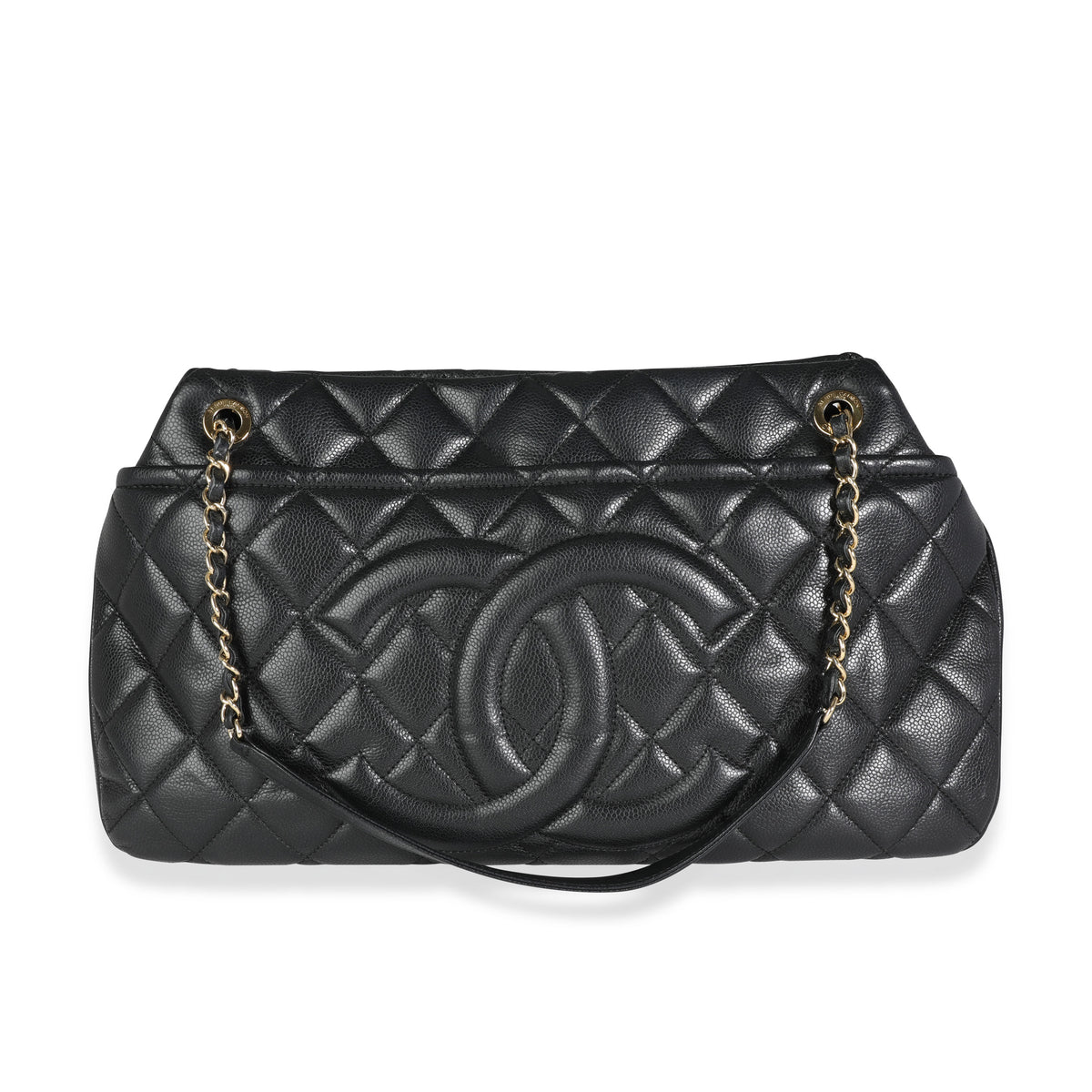 Chanel Black Quilted Caviar Timeless Soft Shopping Tote