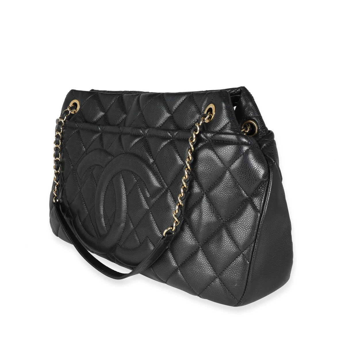 Chanel Black Quilted Caviar Timeless Soft Shopping Tote, myGemma