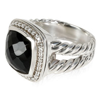 David Yurman Albion Onyx Diamond Ring in  Sterling Silver Black 0.22 CTW