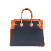 Hermès Rare Fauve Barenia, Bleu Indigo & Bleu Thalassa Toile Flag Birkin 35 PBHW