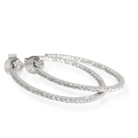 Diamond Inside Outside Hoop Earring in 18k White Gold 0.30 CTW