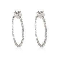 Diamond Inside Outside Hoop Earring in 18k White Gold 0.30 CTW