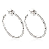 Diamond Inside Outside Hoop Earring in 18k White Gold 0.30 CTW