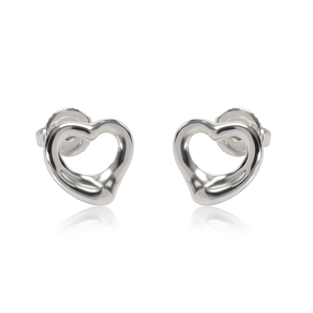 Tiffany & Co. Elsa Paretti Open Heart Earrings in Sterling Silver