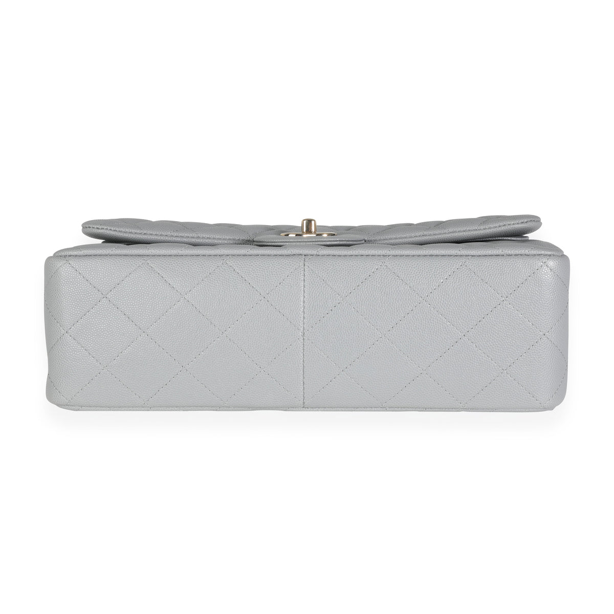 Chanel Gray Caviar Quilted Jumbo Classic Double Flap Bag