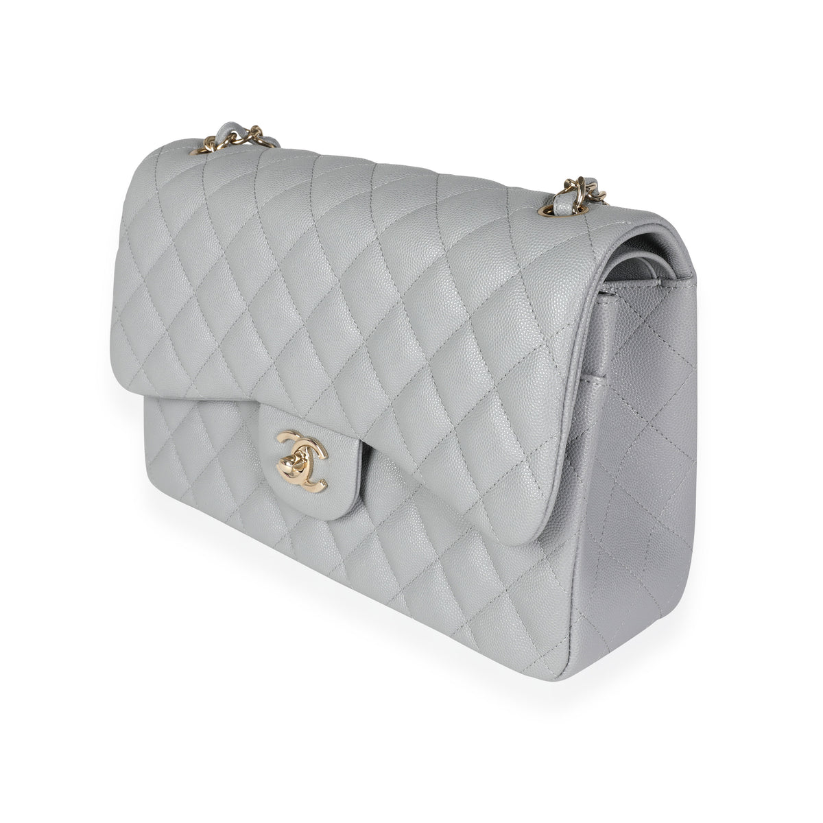 Chanel Gray Caviar Quilted Jumbo Classic Double Flap Bag, myGemma, CH