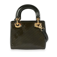 Dior Olive Green Monogram Patent Leather Mini Lady Dior Bag