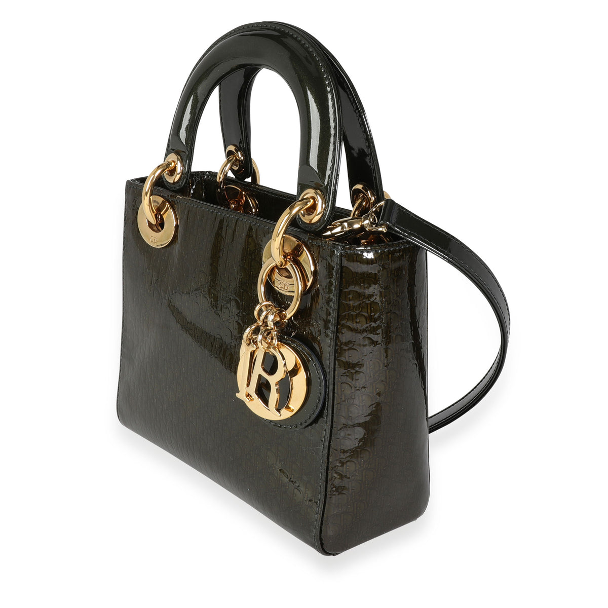 Mini Lady Dior Bag Black Patent Cannage Calfskin  DIOR SG