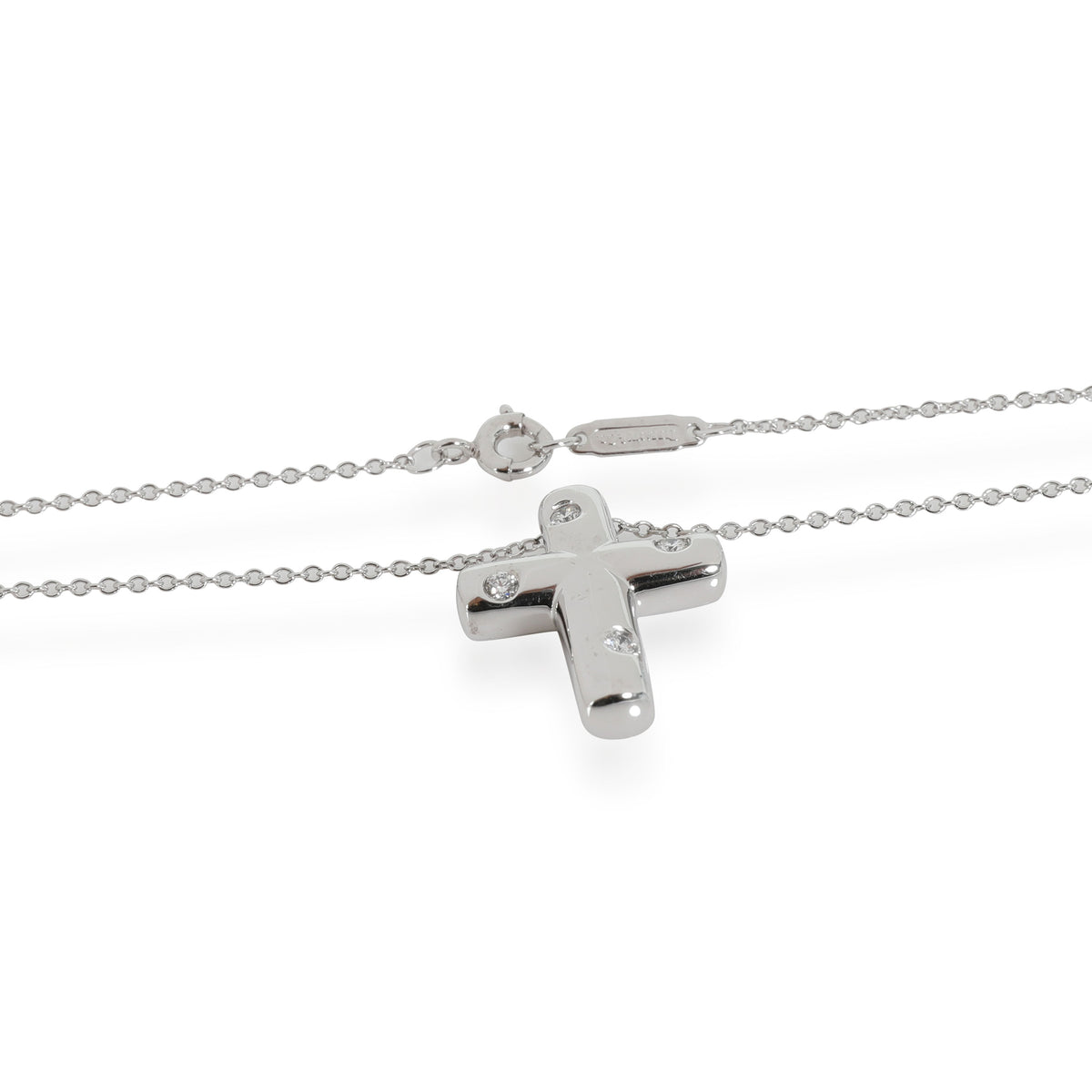 Tiffany & Co. Etoile Diamond Cross Pendant in Platinum 0.12 CTW