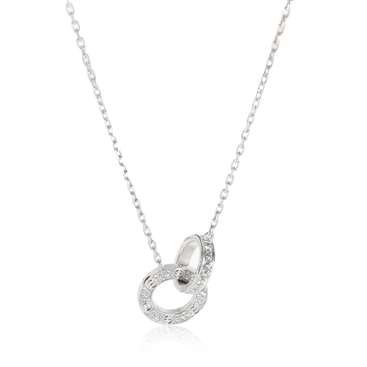 Cartier LOVE Diamond Necklace in 18K White Gold 0.3 CTW