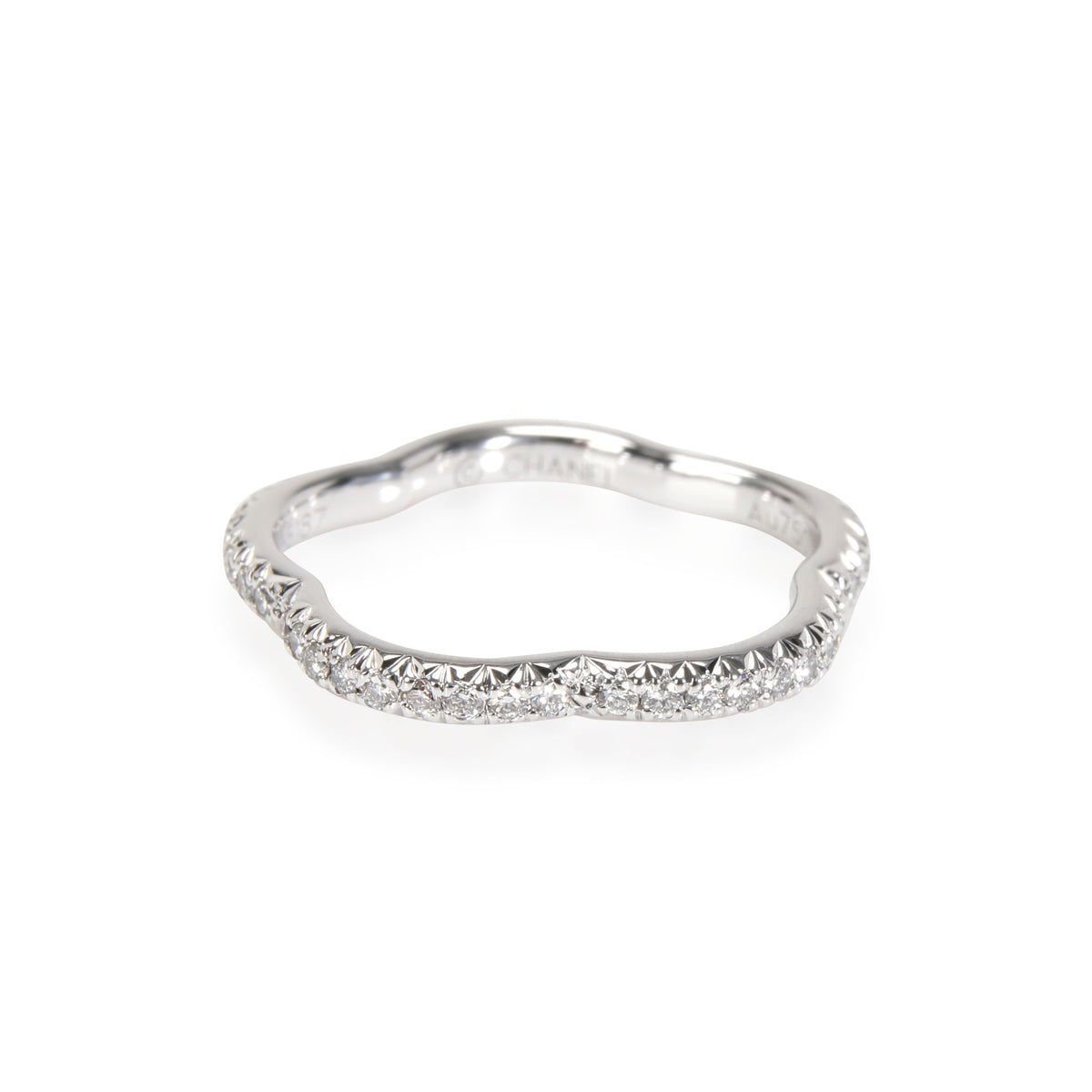 Chanel Camelia Diamond Wedding Band in 18K White Gold 0.23 CTW