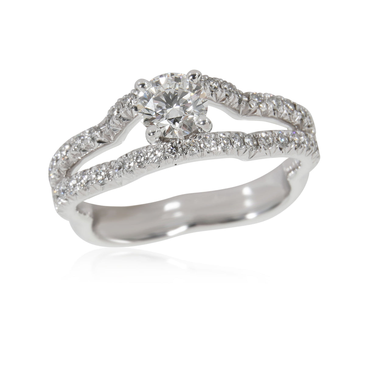 Chanel Camelia Diamond Engagement in Platinum F VVS1 0.71 CTW