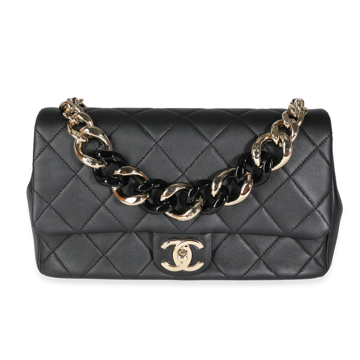 Chanel Black Quilted Lambskin Large Chain Flap Bag
