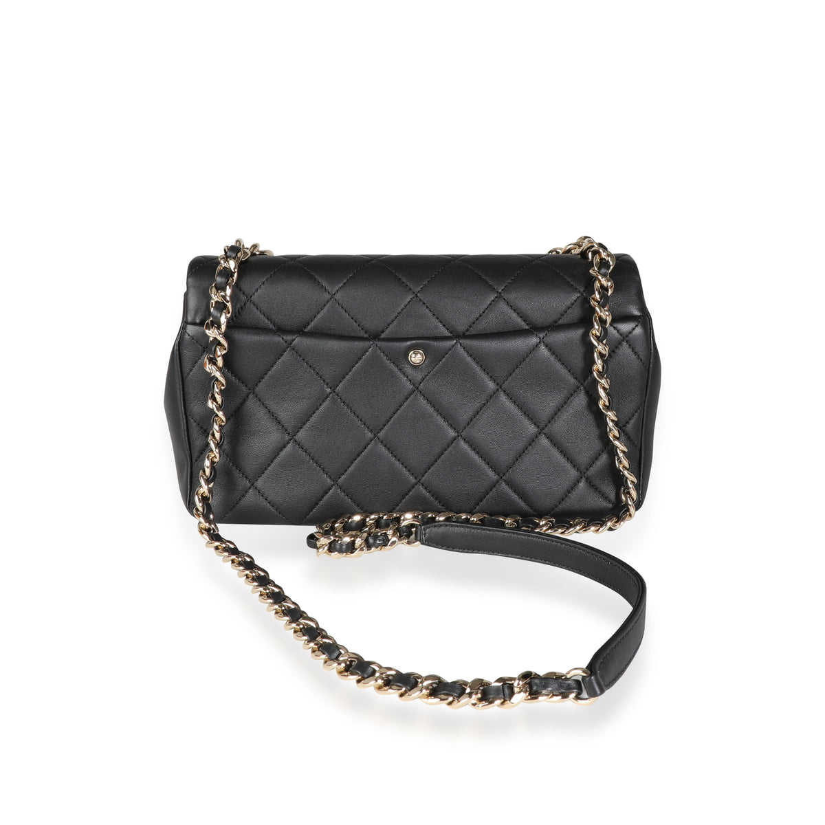 Pre-owned Chanel Black Lambskin Lucky Charm Limited Quilted Flap Bag Medium  Size