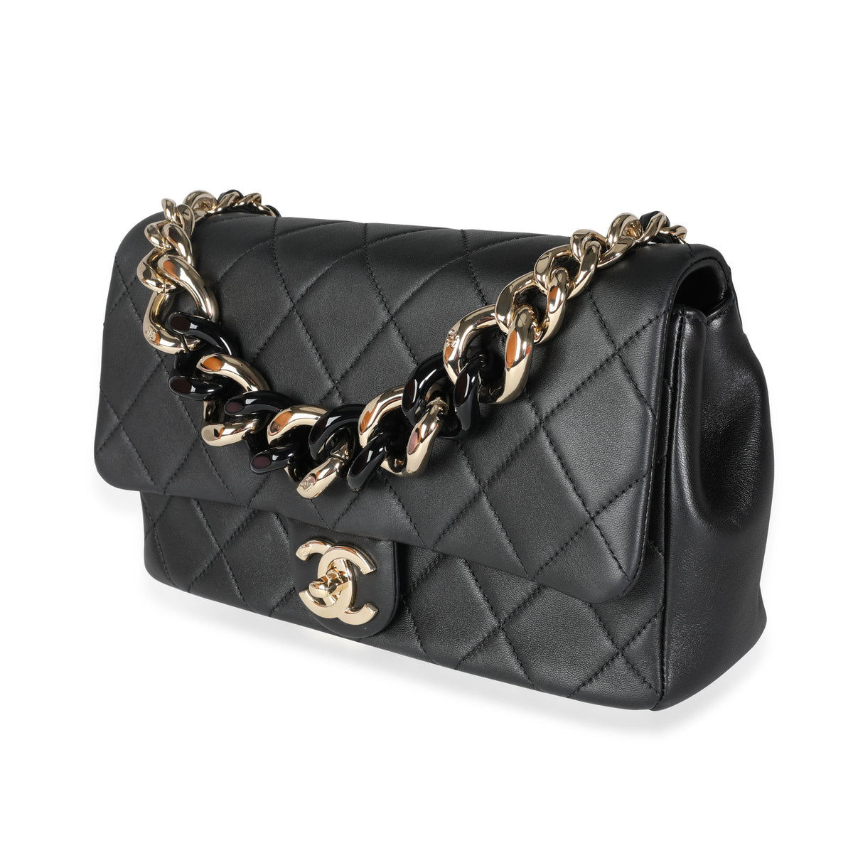 Chanel Black Quilted Lambskin Large Chain Flap Bag