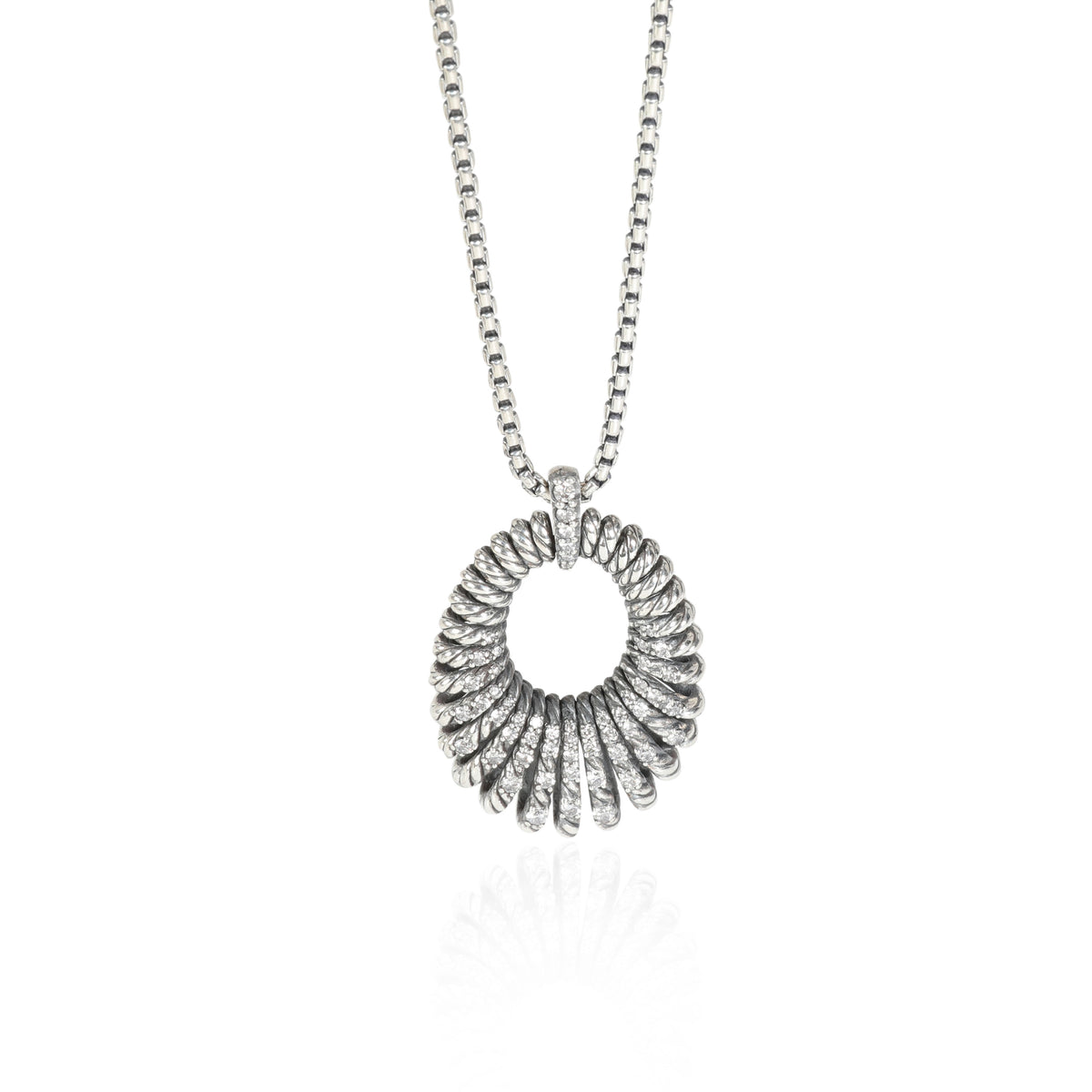 David Yurman Tempo Pendant in  Sterling Silver 0.84 CTW