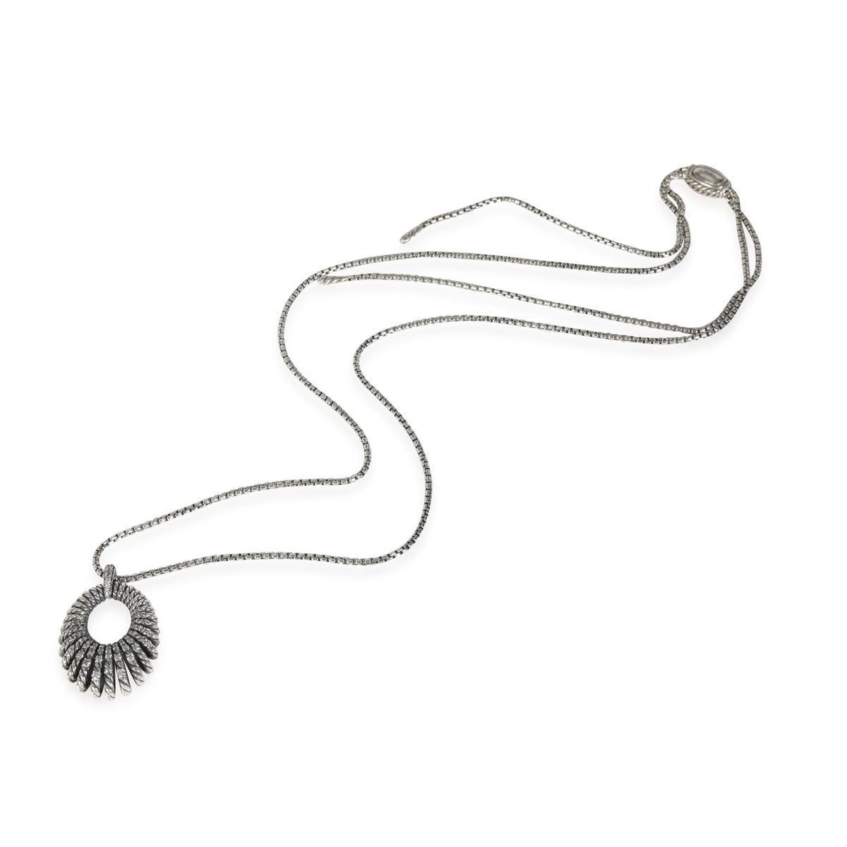 David Yurman Tempo Pendant in  Sterling Silver 0.84 CTW