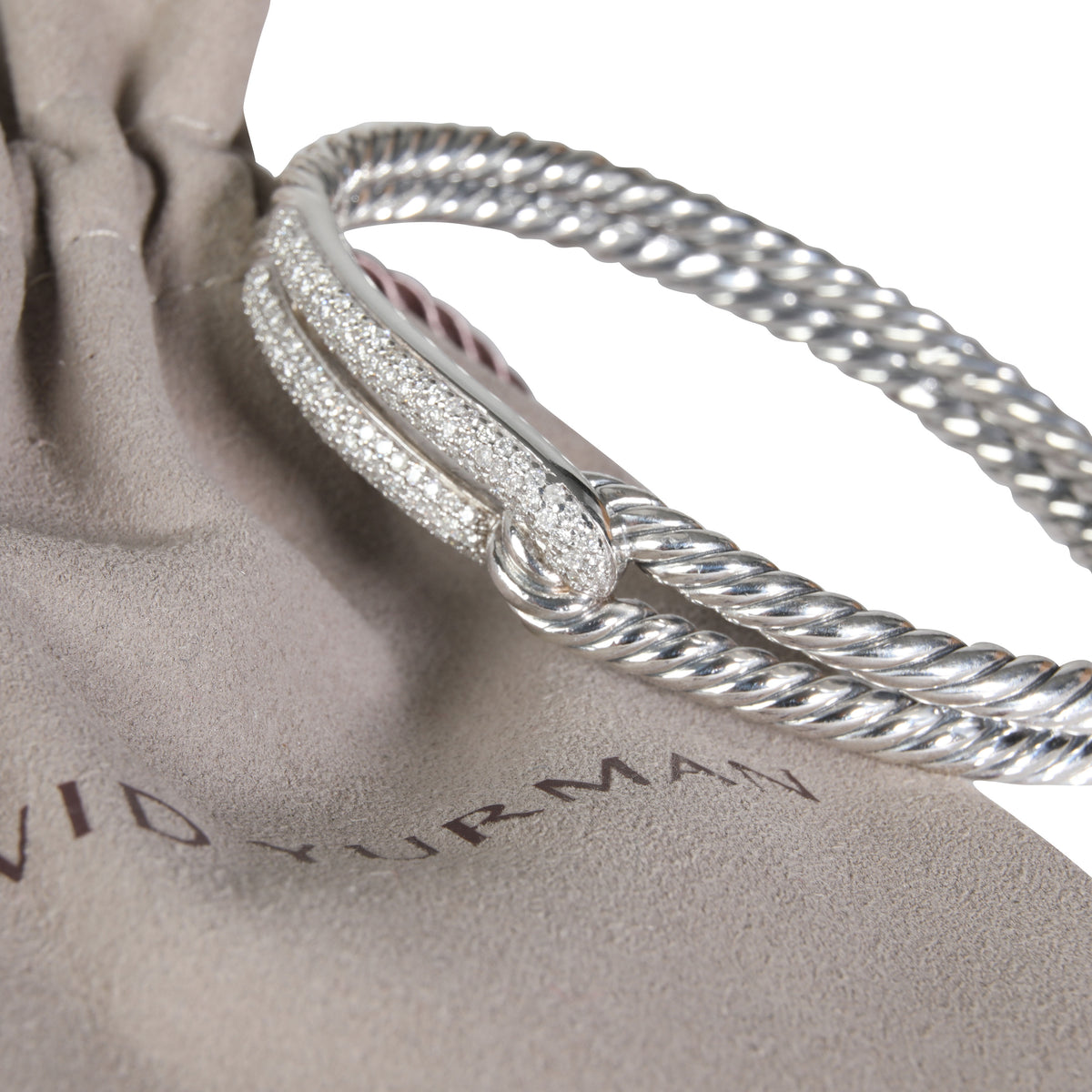 David Yurman Diamond Labyrinth Bracelet in  Sterling Silver 0.8 CTW