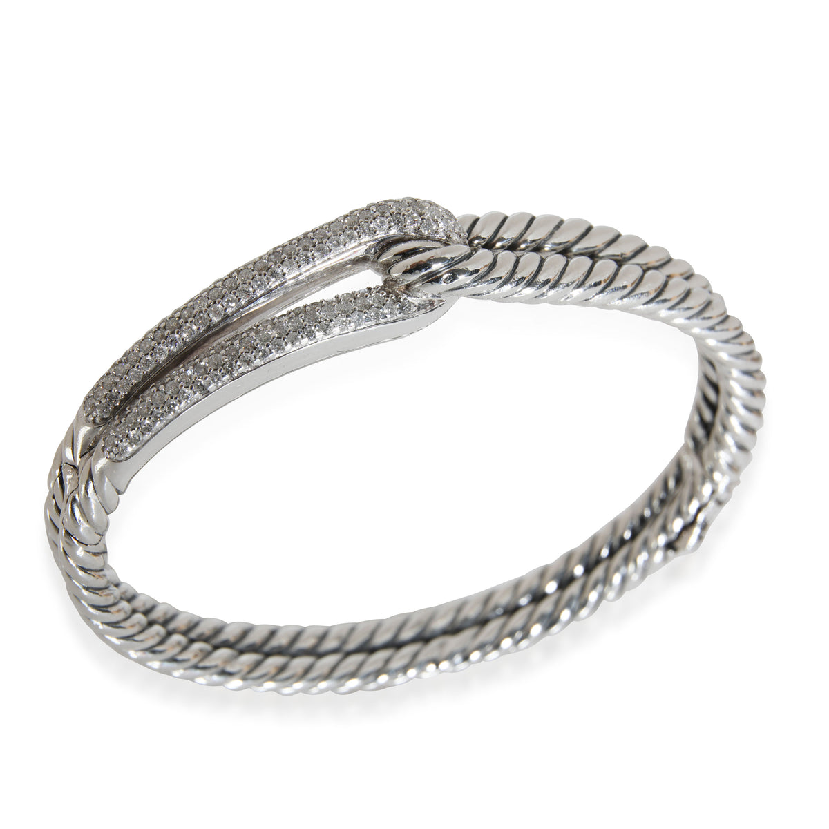 David Yurman Diamond Labyrinth Bracelet in  Sterling Silver 0.8 CTW