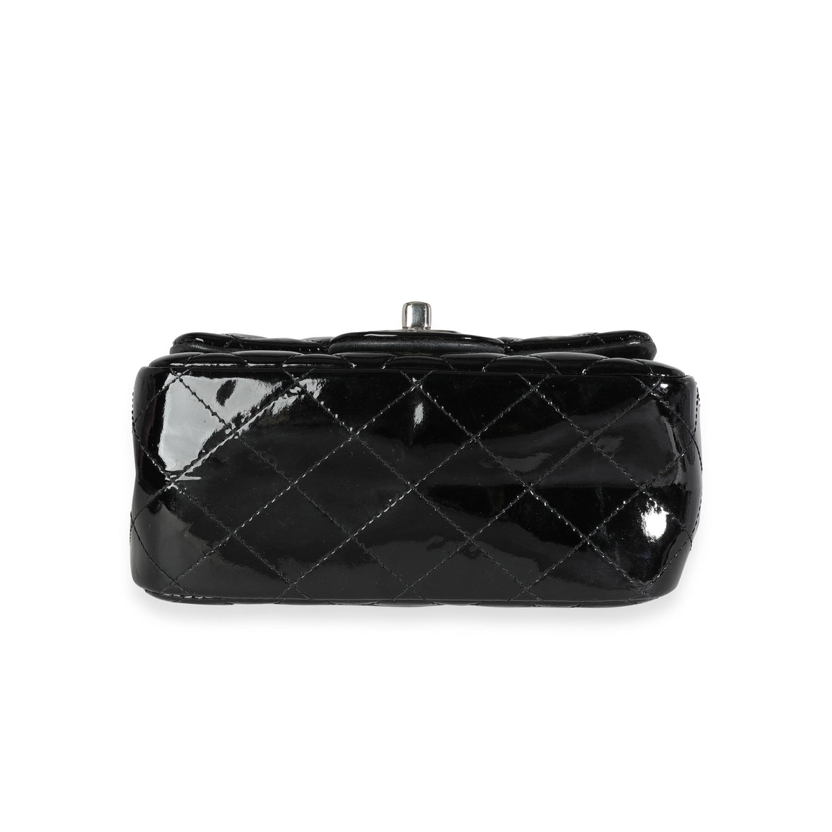 CHANEL Patent Calfskin Quilted Mini Square Flap Black 63632