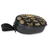 Gucci Black Matelassé Marmont Animal Studs Belt Bag