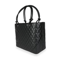 Chanel Black Quilted Lambskin Large Ligne Cambon Tote