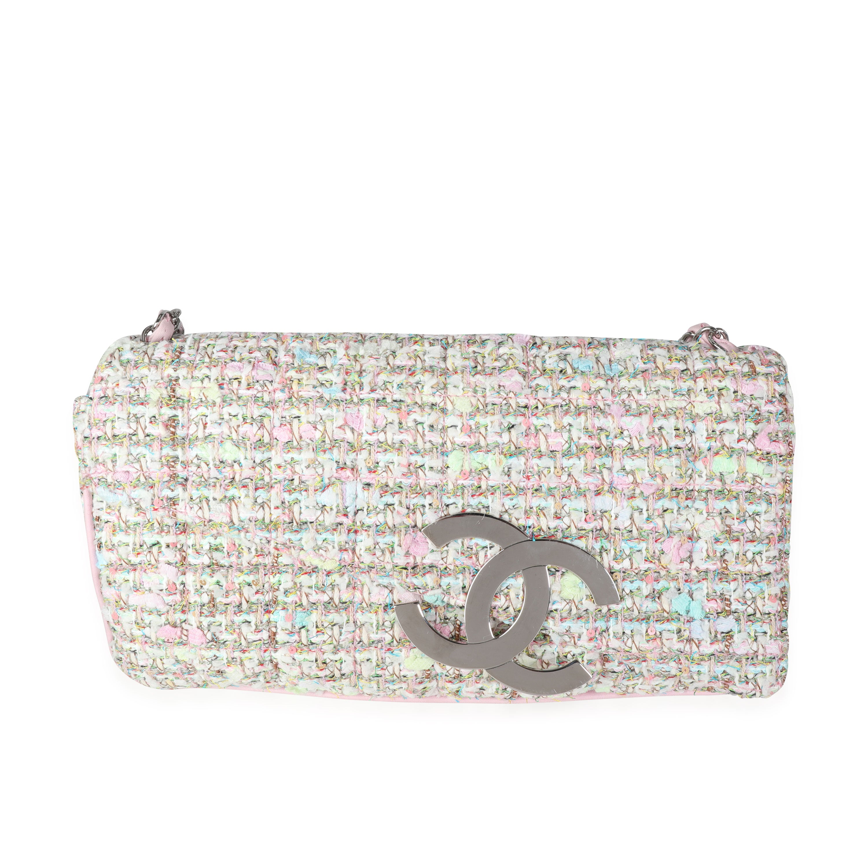 Chanel Pink & Green Tweed Diagonal Flap Bag, myGemma