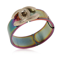 Chanel Iridescent Hinged CC Cuff Bracelet