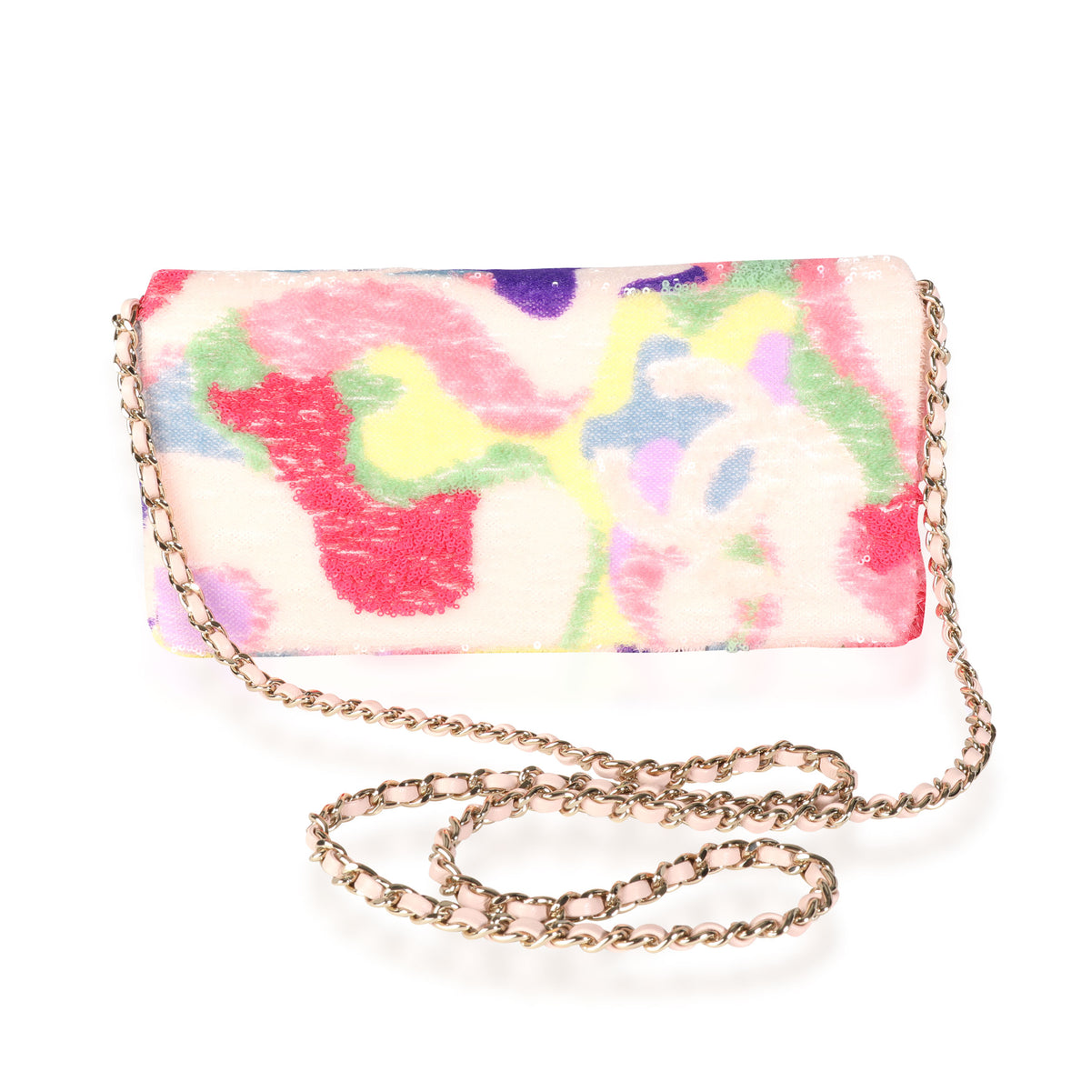 Chanel Multicolor Sequin Camouflage Single Flap Bag