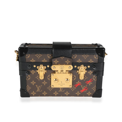 Louis Vuitton Monogram Canvas & Black Calfskin Petite Malle