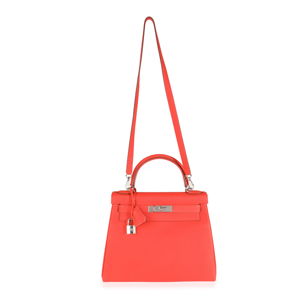 Hermès Rose Jaipur Evercolor Retourne Kelly 28 PHW