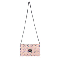 Valentino Dusty Rose Rockstud Matelasse Leather Shoulder Bag