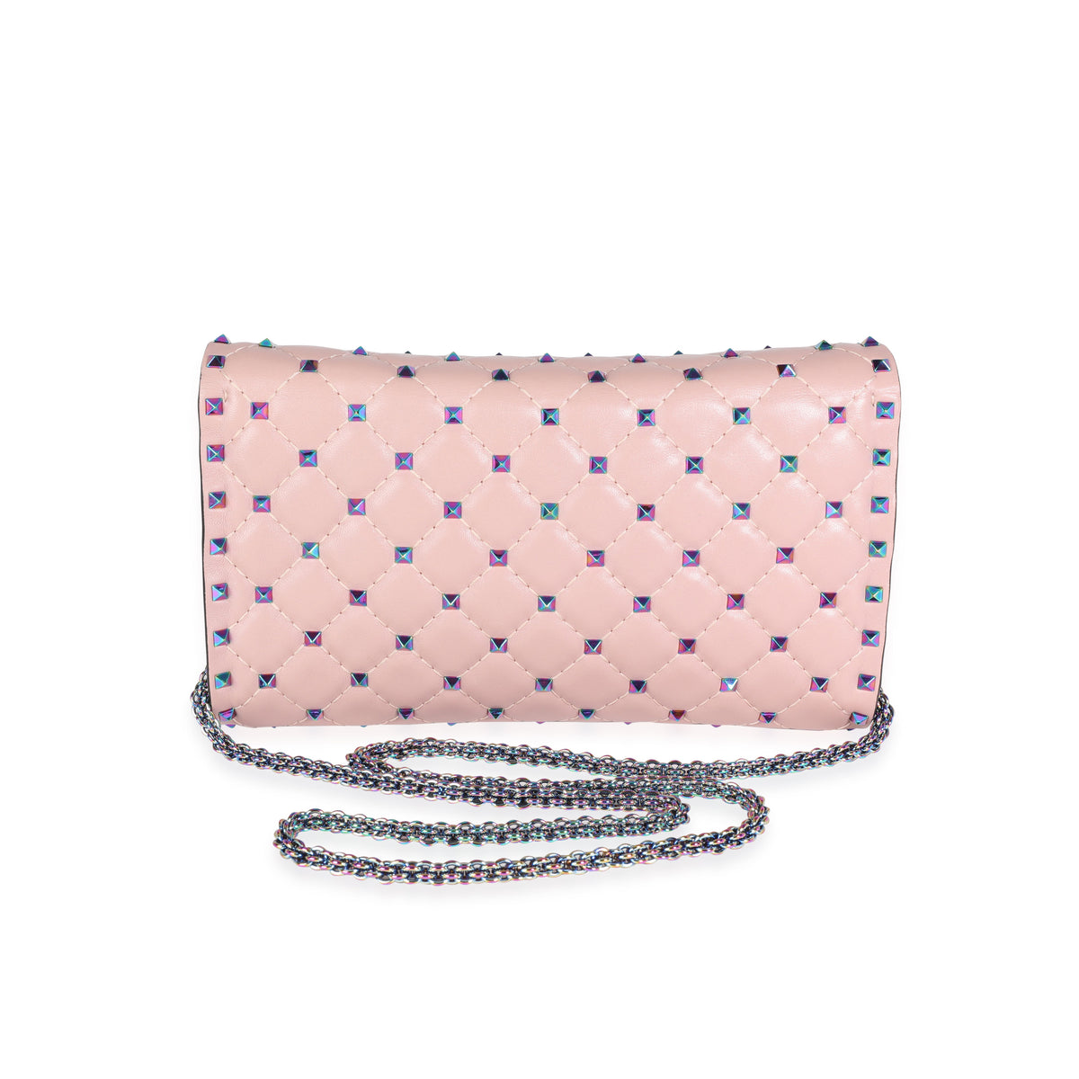 Valentino Dusty Rose Rockstud Matelasse Leather Shoulder Bag